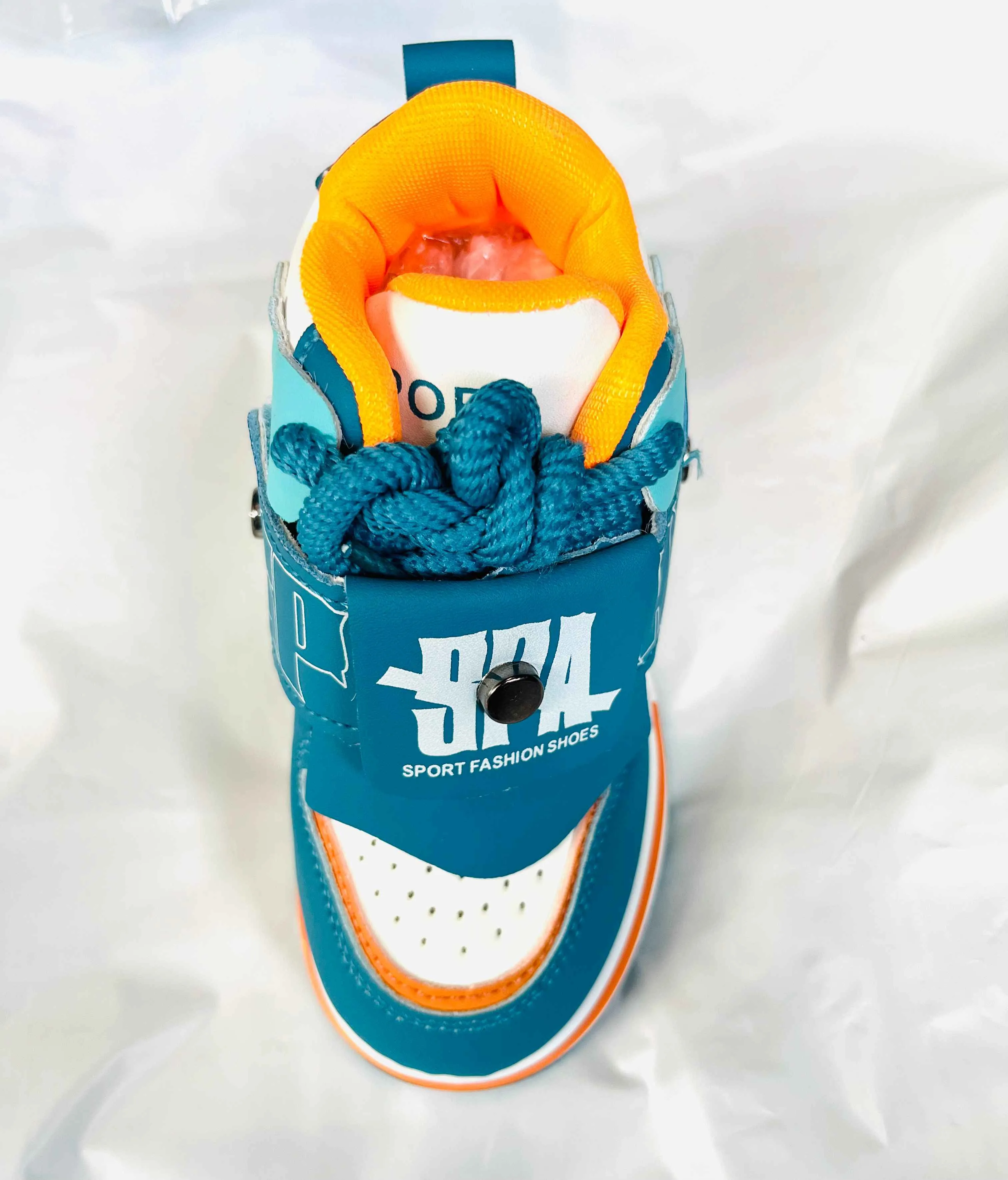 Kids' Teal & Orange SPA Sport Fashion High-Top Sneaker