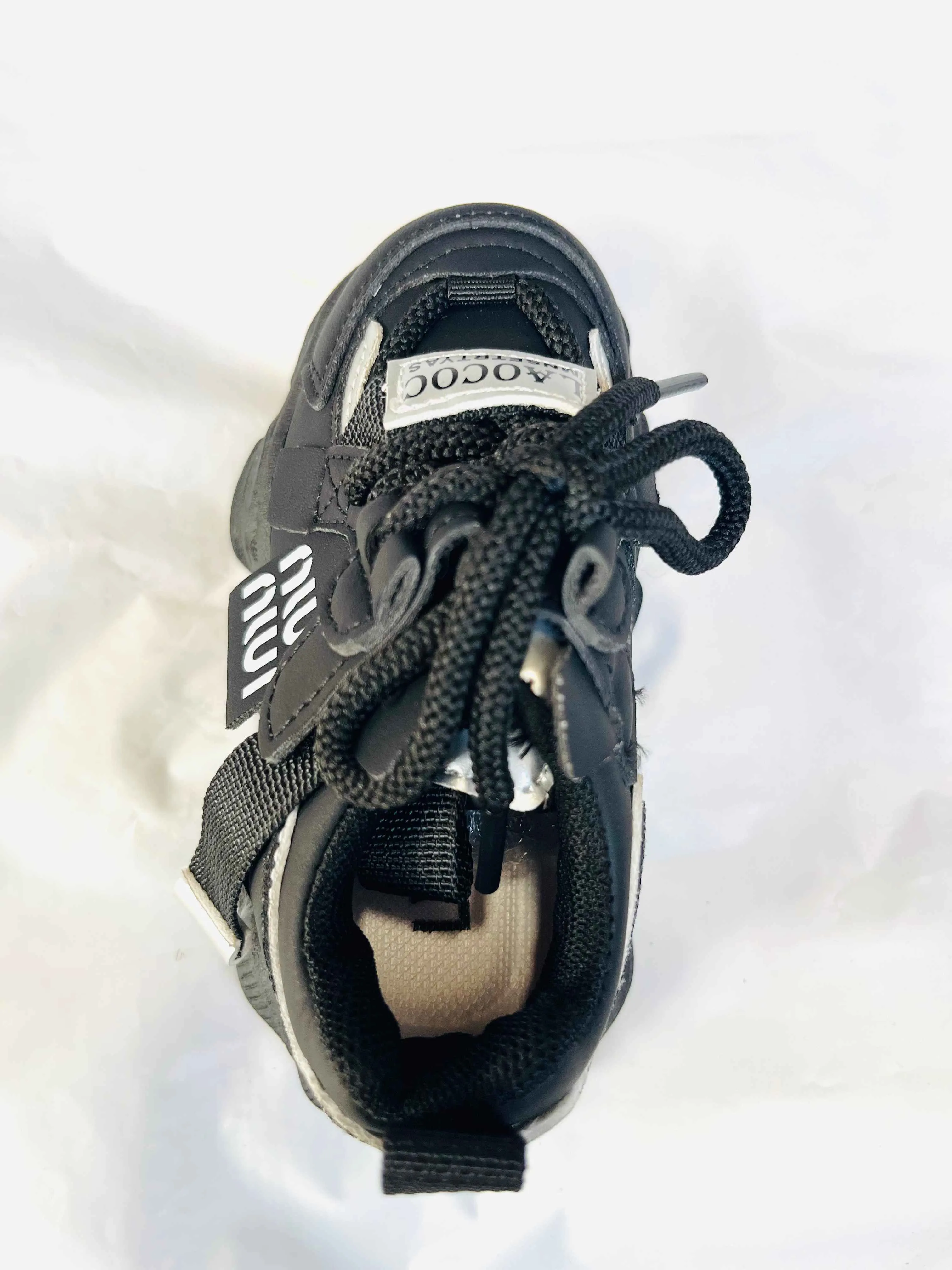 Kids' All Black Laococ Street Style Chunky Trainer