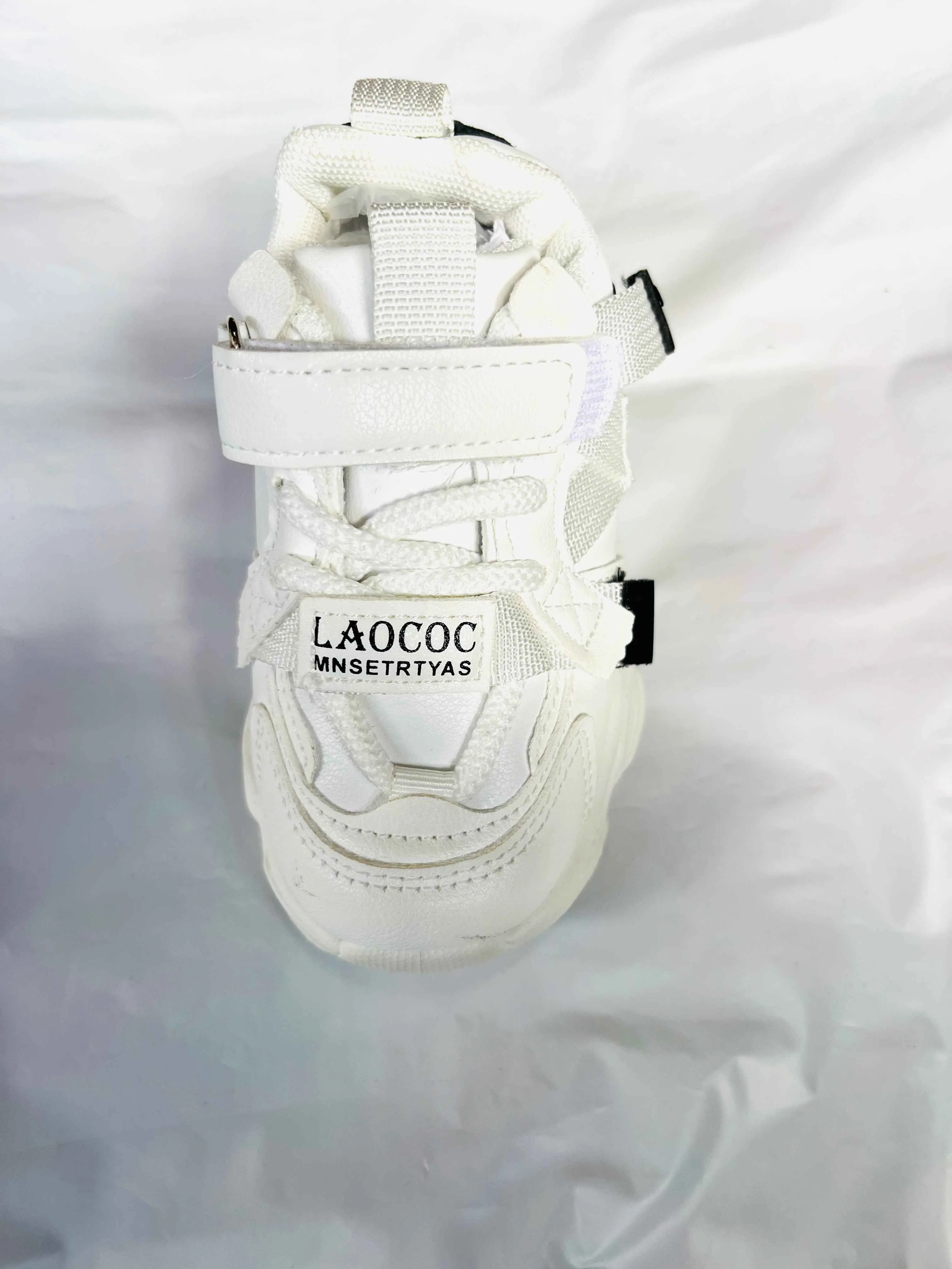 Kids' All White Laococ Velcro Chunky Trainer