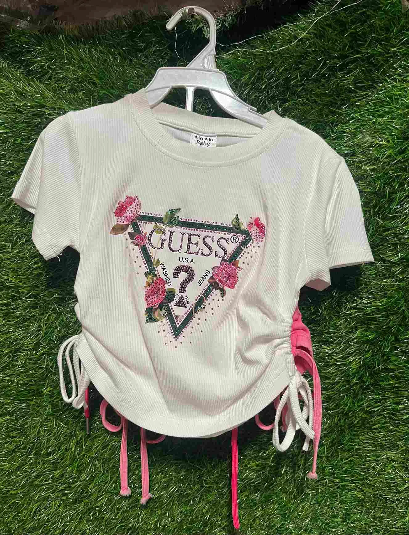 Girls Guess Rhinestone Crop Top