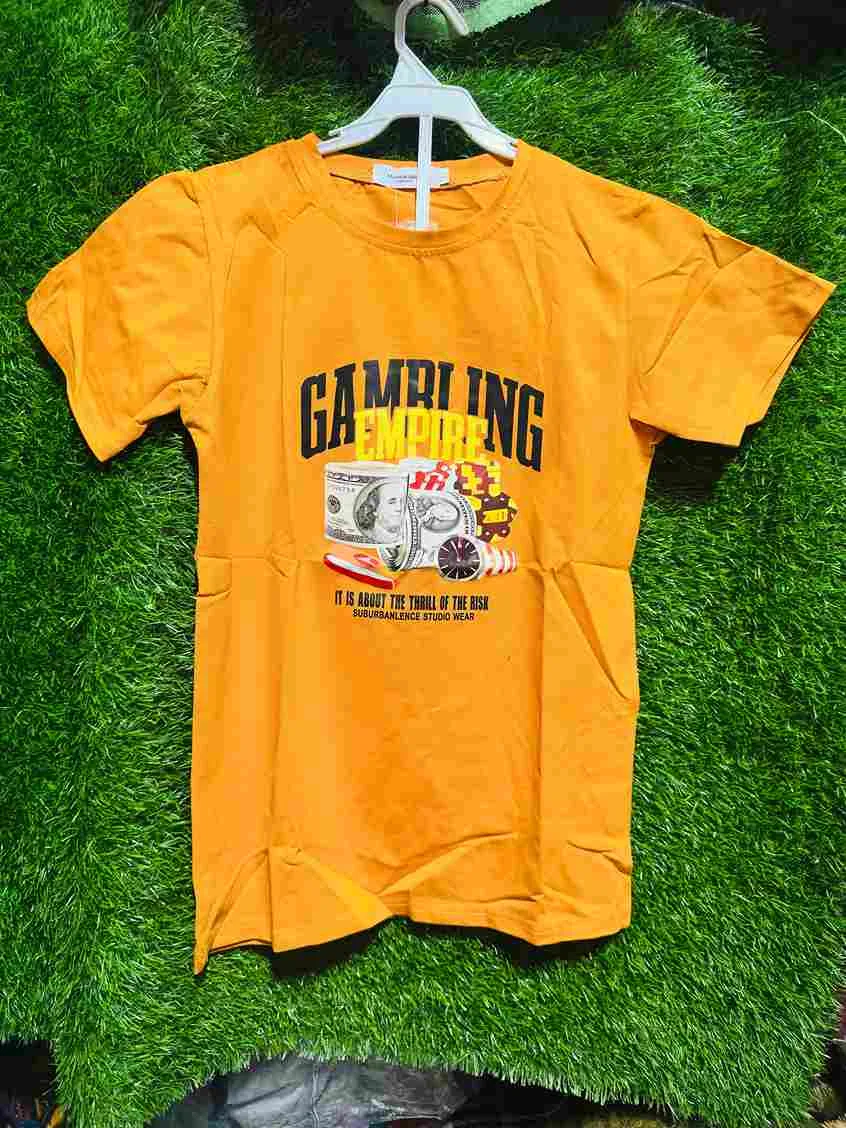 Kids' yellow graphic print t-shirt