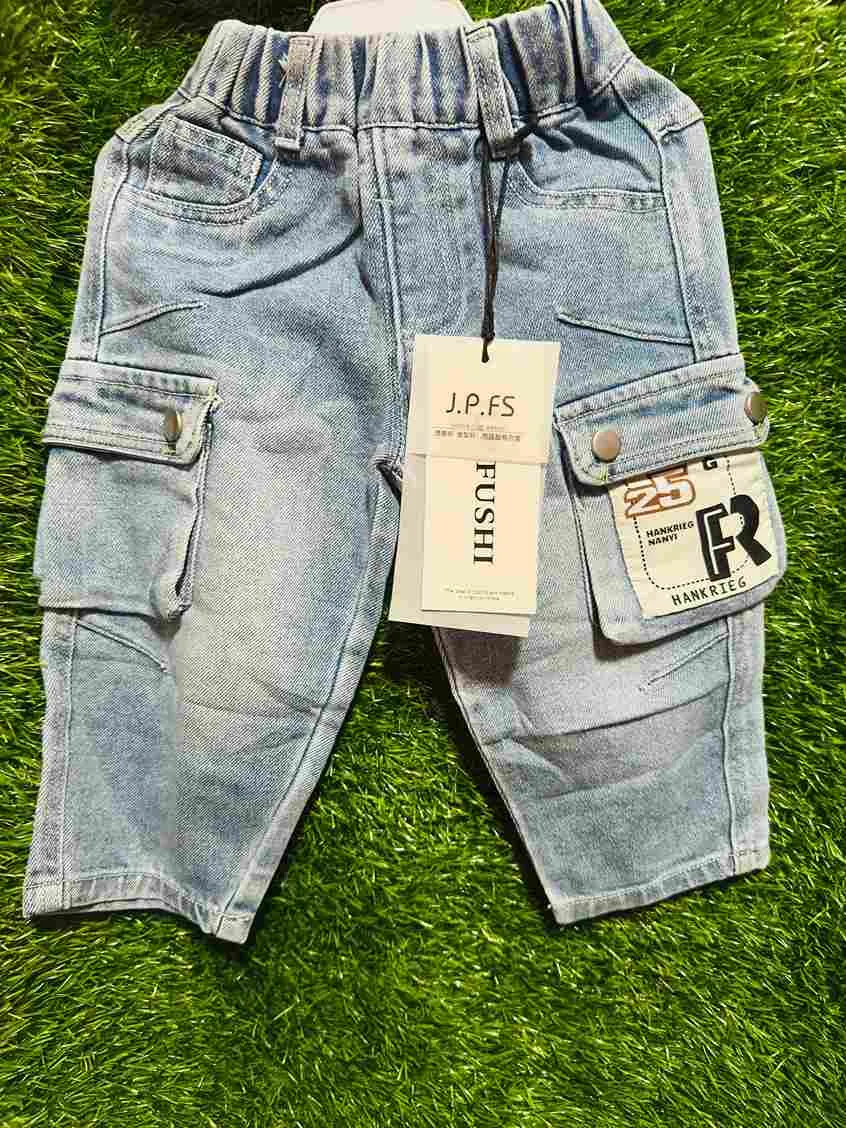 Kids' Light Blue Cargo Jeans